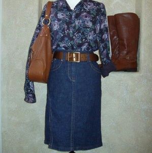 Mexx Denim Pencil Skirt Sz 6 NWOT